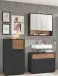 Badezimmer-Set >Liguria< (3-tlg.) in Anthrazit / Evoke Eiche Dekor - 160x191x40 (BxHxT)