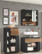 Badezimmer-Set >Liguria< (3-tlg.) in Anthrazit / Evoke Eiche Dekor - 160x191x40 (BxHxT)
