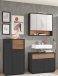 Badezimmer-Set >Liguria< (3-tlg.) in Anthrazit / Evoke Eiche Dekor - 160x191x40 (BxHxT)