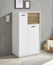 Badezimmer-Set >Liguria< (3-tlg.) in Weiß / Evoke Eiche Dekor - 160x191x40 (BxHxT)