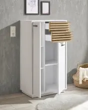 Badezimmer-Set >Liguria< (3-tlg.) in Weiß / Evoke Eiche Dekor - 160x191x40 (BxHxT)