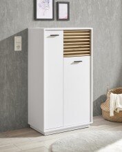 Badezimmer-Set >Liguria< (3-tlg.) in Weiß / Evoke Eiche Dekor - 160x191x40 (BxHxT)