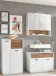 Badezimmer-Set >Liguria< (3-tlg.) in Weiß / Evoke Eiche Dekor - 160x191x40 (BxHxT)