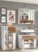 Badezimmer-Set >Liguria< (3-tlg.) in Weiß / Evoke Eiche Dekor - 160x191x40 (BxHxT)