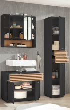 Badezimmer-Set >Liguria< (3-tlg.) in Anthrazit /...