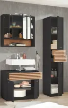 Badezimmer-Set >Liguria< (3-tlg.) in Anthrazit /...