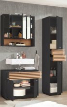Badezimmer-Set >Liguria< (3-tlg.) in Anthrazit /...