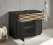 Badezimmer-Set >Liguria< (3-tlg.) in Anthrazit / Evoke Eiche Dekor - 140x191x40 (BxHxT)