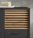 Badezimmer-Set >Liguria< (3-tlg.) in Anthrazit / Evoke Eiche Dekor - 140x191x40 (BxHxT)