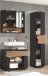 Badezimmer-Set >Liguria< (3-tlg.) in Anthrazit / Evoke Eiche Dekor - 140x191x40 (BxHxT)