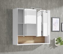 Badezimmer-Set >Liguria< (3-tlg.) in Weiß / Evoke Eiche Dekor - 140x191x40 (BxHxT)