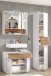 Badezimmer-Set >Liguria< (3-tlg.) in Weiß / Evoke Eiche Dekor - 140x191x40 (BxHxT)