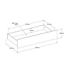 Stauraumbett >Escale 4< in Eiche Nachbildung - 217x99x236cm (BxHxT)