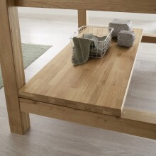 Kochinsel >Ponza< 2 Schubladen, in Eiche geölt, Massivholz - 120x91x90cm (BxHxT)