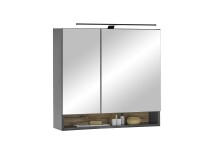 Badezimmer-Set >Denver< (4-tlg.) in schwarz / Evoke Eiche Dekor - 220x195x35 (BxHxT)