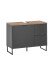 Badezimmer-Set >Denver< (4-tlg.) in schwarz / Evoke Eiche Dekor - 220x195x35 (BxHxT)
