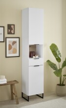 Badezimmer-Set >Denver< (4-tlg.) in weiß / Evoke Eiche Dekor - 220x195x35 (BxHxT)