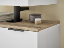 Badezimmer-Set >Denver< (4-tlg.) in weiß / Evoke Eiche Dekor - 220x195x35 (BxHxT)