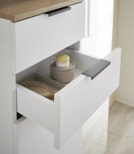 Badezimmer-Set >Denver< (4-tlg.) in weiß / Evoke Eiche Dekor - 220x195x35 (BxHxT)