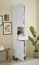 Badezimmer-Set >Denver< (4-tlg.) in weiß / Evoke Eiche Dekor - 220x195x35 (BxHxT)
