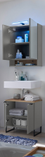 Badezimmer-Set >Denver< (2-tlg.) in grau matt /...