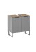 Badezimmer-Set >Denver< (2-tlg.) in grau matt / Evoke Eiche Dekor - 60x195x35 (BxHxT)