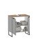 Badezimmer-Set >Denver< (2-tlg.) in grau matt / Evoke Eiche Dekor - 60x195x35 (BxHxT)
