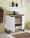 Badezimmer-Set >Denver< (2-tlg.) in weiß matt / Evoke Eiche Dekor - 60x195x35 (BxHxT)