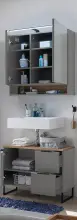 Badezimmer-Set >Denver< (2-tlg.) in grau matt /...