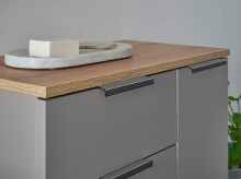 Badezimmer-Set >Denver< (2-tlg.) in grau matt / Evoke Eiche Dekor - 80x195x35 (BxHxT)