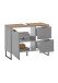 Badezimmer-Set >Denver< (2-tlg.) in grau matt / Evoke Eiche Dekor - 80x195x35 (BxHxT)