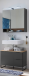 Badezimmer-Set >Denver< (2-tlg.) in schwarz / Evoke Eiche Dekor - 80x195x35 (BxHxT)