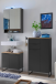 Badezimmer-Set >Denver< (3-tlg.) in schwarz / Evoke Eiche Dekor - 140x195x35 (BxHxT)