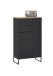 Badezimmer-Set >Denver< (3-tlg.) in schwarz / Evoke Eiche Dekor - 140x195x35 (BxHxT)