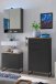 Badezimmer-Set >Denver< (3-tlg.) in schwarz / Evoke Eiche Dekor - 140x195x35 (BxHxT)