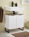 Badezimmer-Set >Denver< (3-tlg.) in weiß matt / Evoke Eiche Dekor - 140x195x35 (BxHxT)
