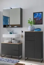 Badezimmer-Set >Denver< (3-tlg.) in schwarz matt /...