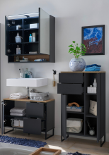 Badezimmer-Set >Denver< (3-tlg.) in schwarz matt /...