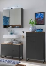 Badezimmer-Set >Denver< (3-tlg.) in schwarz matt /...
