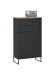 Badezimmer-Set >Denver< (3-tlg.) in schwarz matt / Evoke Eiche Dekor - 160x195x35 (BxHxT)