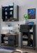 Badezimmer-Set >Denver< (3-tlg.) in schwarz matt / Evoke Eiche Dekor - 160x195x35 (BxHxT)