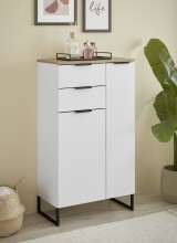 Badezimmer-Set >Denver< (3-tlg.) in weiß matt / Evoke Eiche Dekor - 160x195x35 (BxHxT)