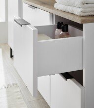 Badezimmer-Set >Denver< (3-tlg.) in weiß matt / Evoke Eiche Dekor - 160x195x35 (BxHxT)