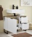 Badezimmer-Set >Denver< (3-tlg.) in weiß matt / Evoke Eiche Dekor - 160x195x35 (BxHxT)