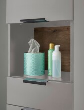 Badezimmer-Set >Denver< (3-tlg.) in grau matt / Evoke Eiche Dekor - 120x195x35 (BxHxT)