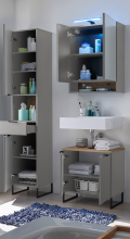 Badezimmer-Set >Denver< (3-tlg.) in grau matt /...
