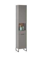 Badezimmer-Set >Denver< (3-tlg.) in grau matt / Evoke Eiche Dekor - 120x195x35 (BxHxT)