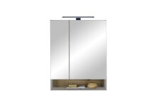 Badezimmer-Set >Denver< (3-tlg.) in grau matt / Evoke Eiche Dekor - 120x195x35 (BxHxT)