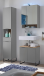 Badezimmer-Set >Denver< (3-tlg.) in grau matt / Evoke Eiche Dekor - 120x195x35 (BxHxT)