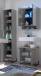 Badezimmer-Set >Denver< (3-tlg.) in grau matt / Evoke Eiche Dekor - 120x195x35 (BxHxT)